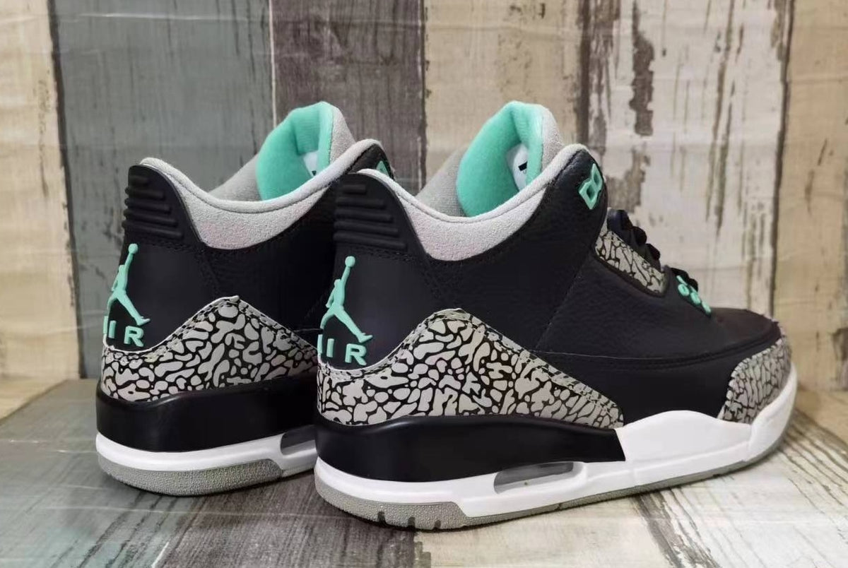 Jordan 3 Men's Shoes - Black and Light Green