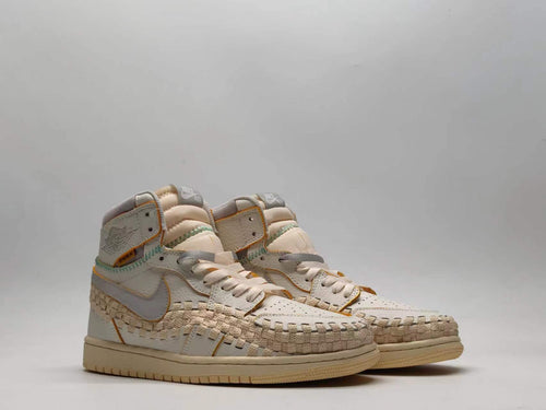 Air Jordan 1 High OG Triple Collab 'Grey/White' Woven