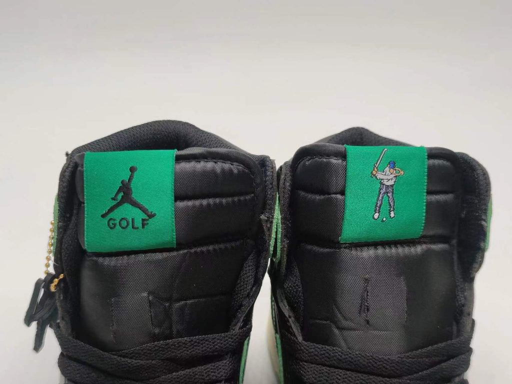 AJ1 Premium Leather Golf Green Black Sneakers