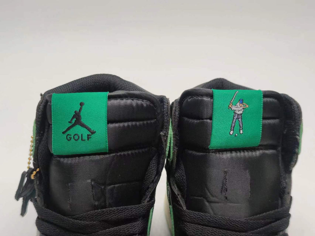 AJ1 Premium Leather Golf Green Black Sneakers