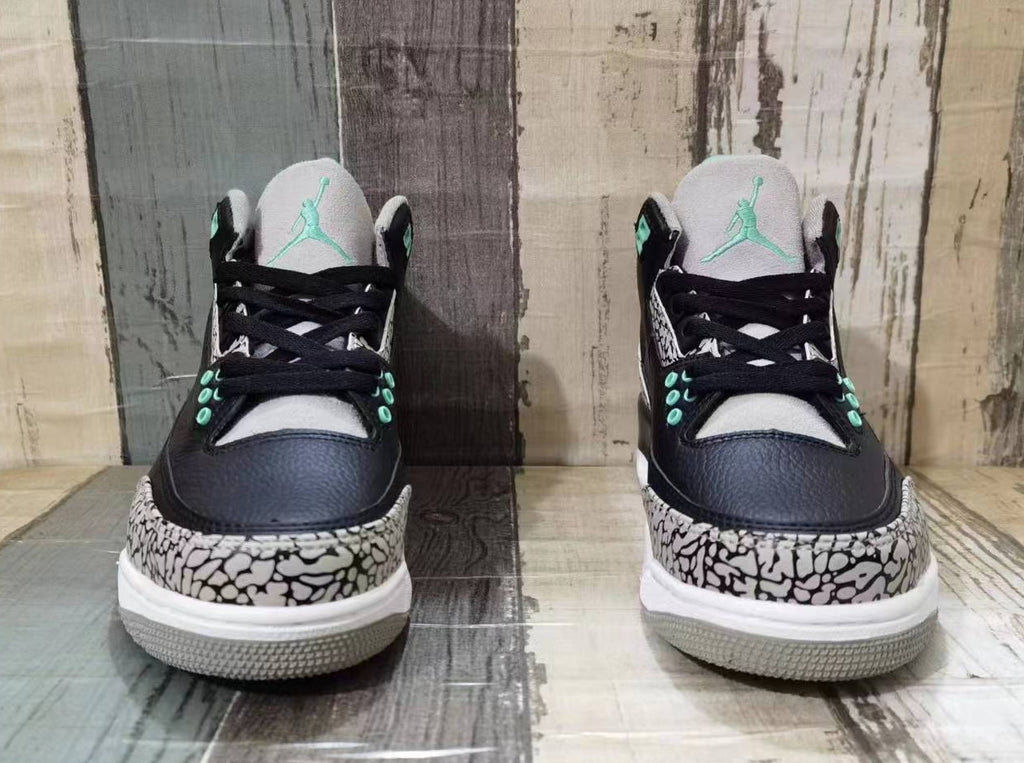 Jordan 3 Men's Shoes - Black and Light Green
