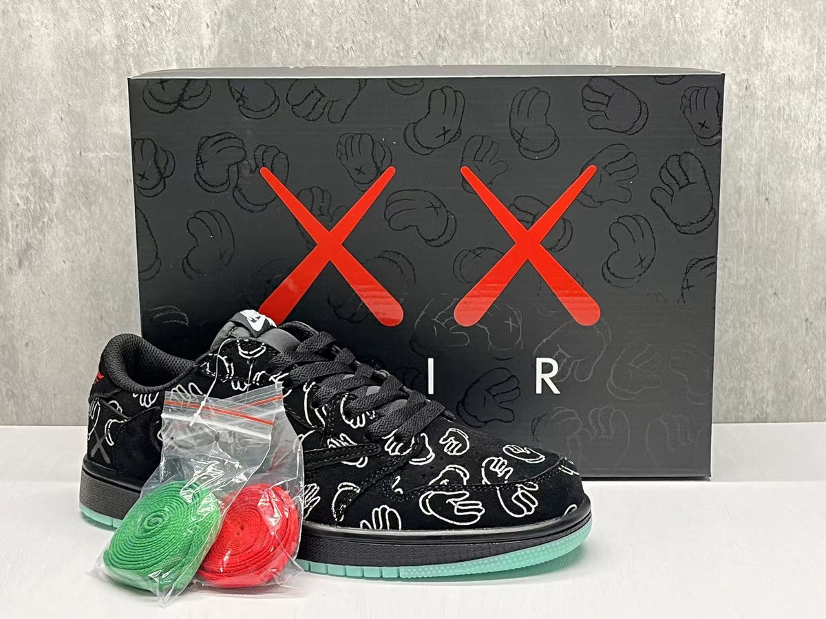 AJ1D Black Reverse Swoosh Sneakers