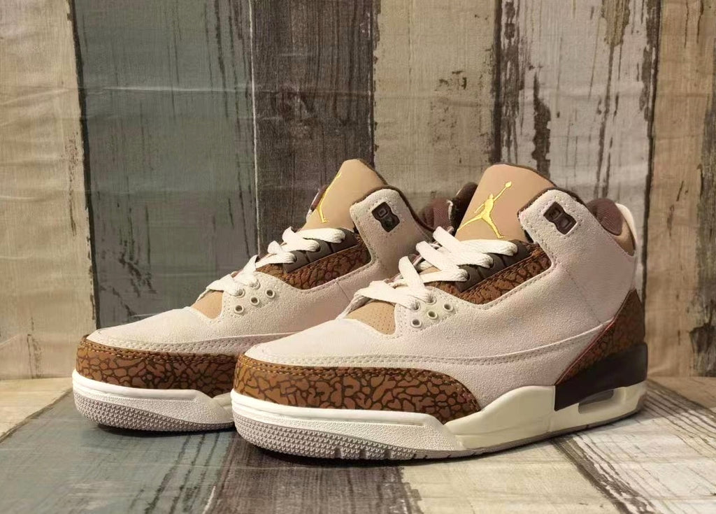 Jordan 3 Unisex Shoes - Off-White and Brown